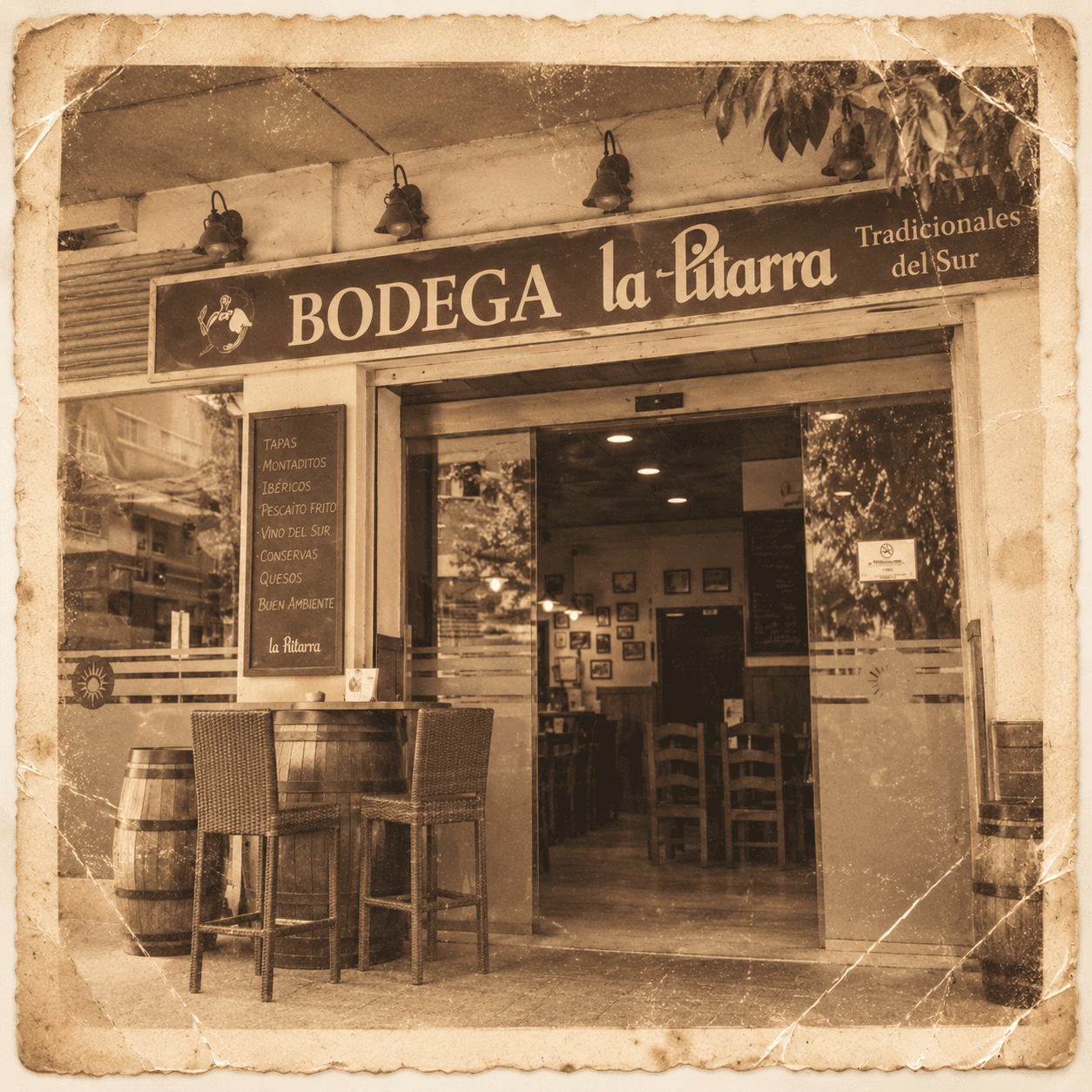 Fotografía de archivo de una bodega tradicional del sur